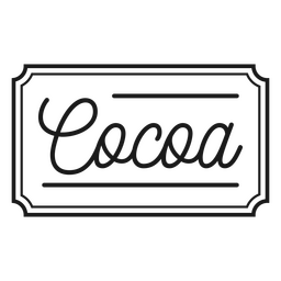 Etiqueta de letras de cacao Diseño PNG
