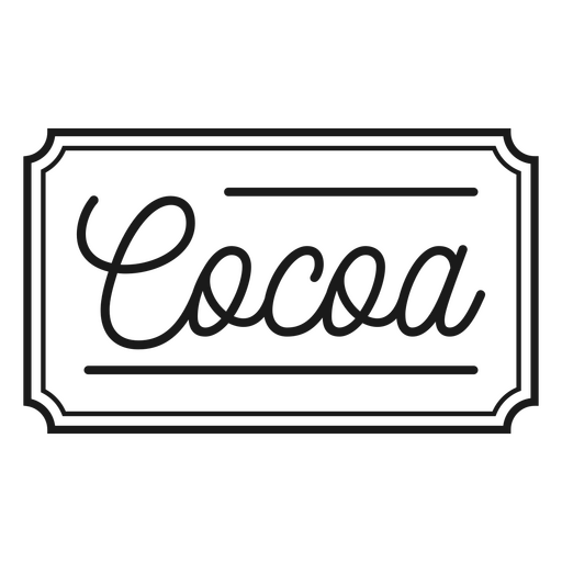 Etiqueta de letras de cacao