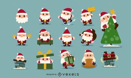 Christmas Santa Icon Set Christmas Santa Icon Set