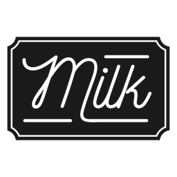 Etiqueta de letras de leite recortada Transparent PNG