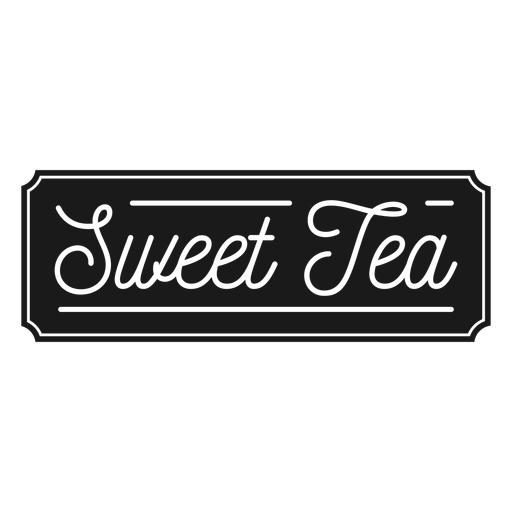 Etiqueta de letras de té dulce cortada Diseño PNG