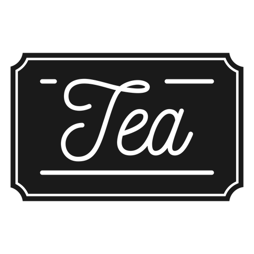 Etiqueta de letras de bebida de té cortada Diseño PNG