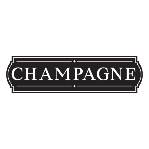 Distintivo clássico de bebida de champanhe