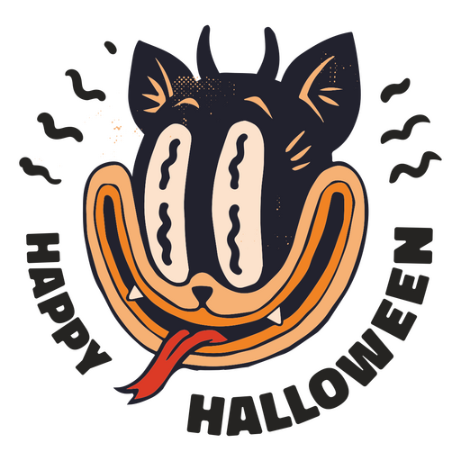 Fröhliches Halloween-Cartoon-Abzeichen PNG-Design