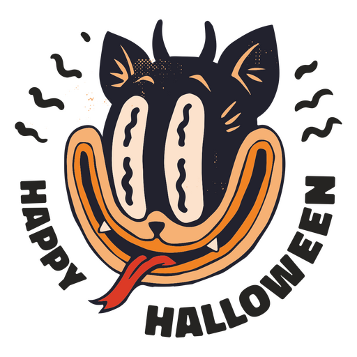 Happy halloween cartoon badge