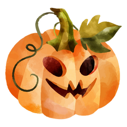 Acuarela de calabaza tallada de halloween Diseño PNG