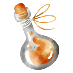 Goldener Aquarell-Zaubertrank PNG-Design