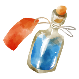 Blue watercolor magic potion