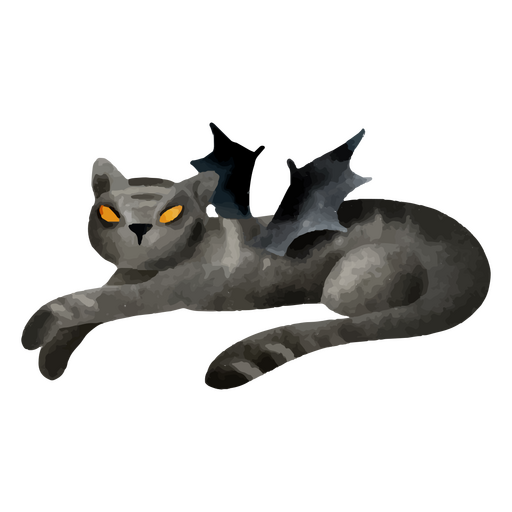 Aquarela de gato preto Desenho PNG