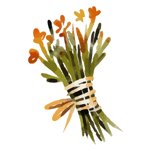 Aquarellpackung mit Blumenelement PNG-Design