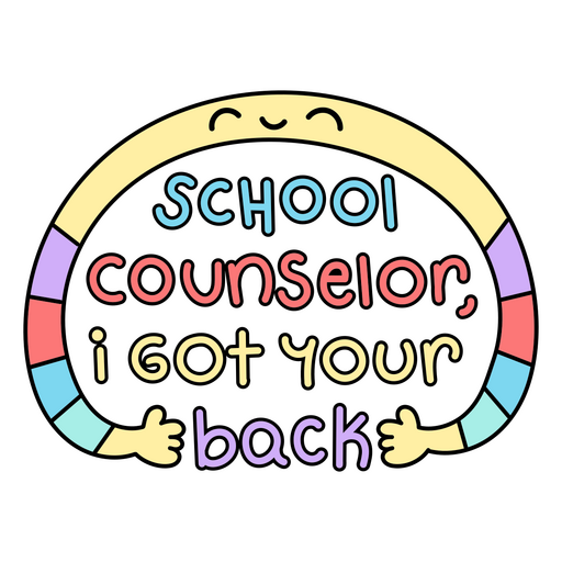 School counselor doodle quote color PNG Design