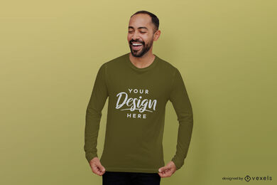 Male t-shirt mockup green shirt green background