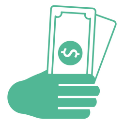 Hand holding bills PNG Design