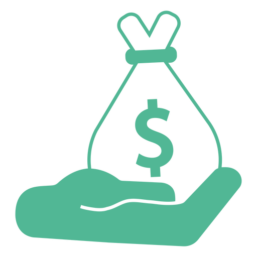 Hand holding bag of money PNG Design