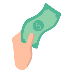 Hand holding bill money flat Transparent PNG