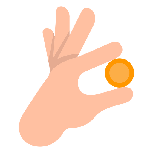 Hand, die Münzgeld flach hält PNG-Design