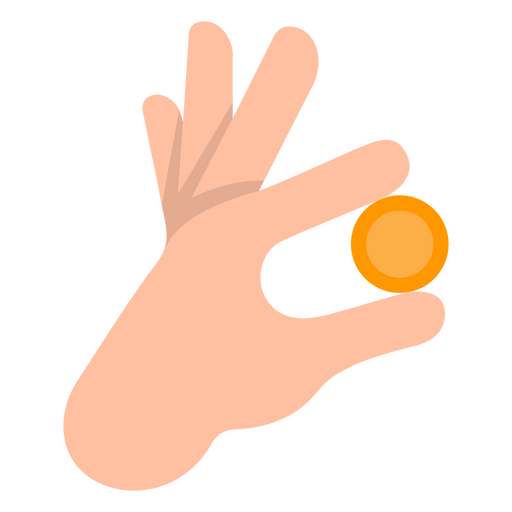 Hand holding coin money flat PNG Design