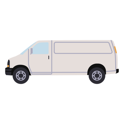 Piso de transporte furgoneta blanca Diseño PNG