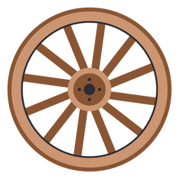 Old cart wheel flat PNG Design