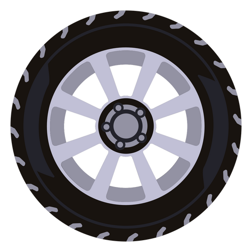 Modern car wheel flat PNG Design