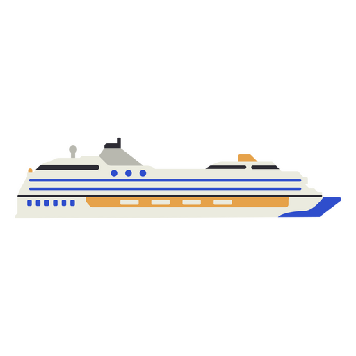 Cruise ship sea transport flat PNG Design