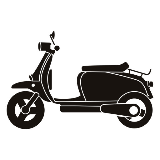 Vista lateral de la motocicleta scooter recortada