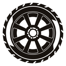 Modern car wheel cut out