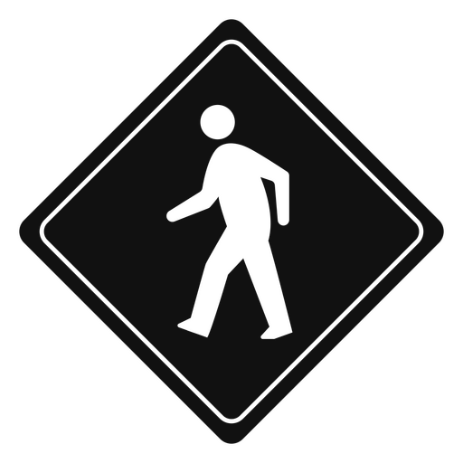 Pedestrian traffic sign cut out