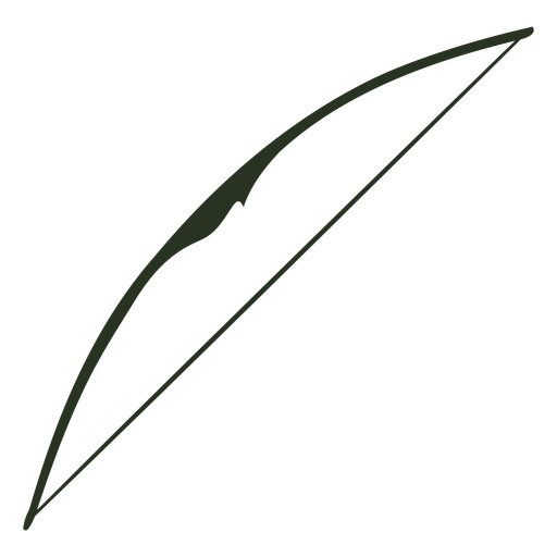 Long Bow Silhouette PNG Design