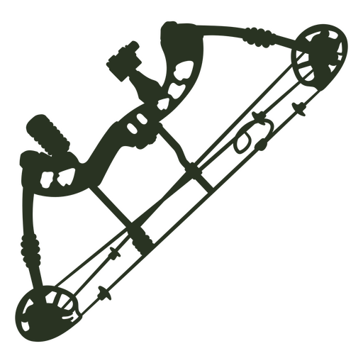 Compound Bow Silhouette PNG Design