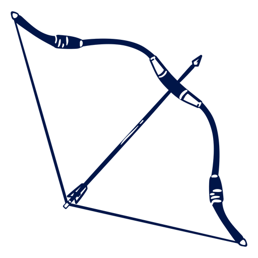 Arco de tiro com arco desenhado com flecha Desenho PNG