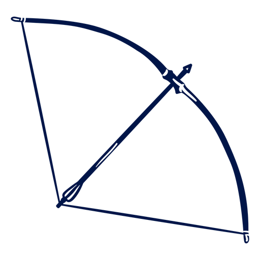 Arco largo de tiro con arco dibujado Diseño PNG
