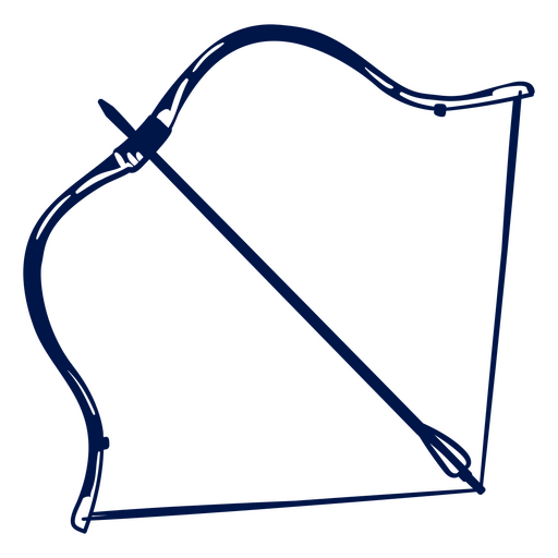 Gezogener asiatischer Bogen für das Bogenschießen PNG-Design