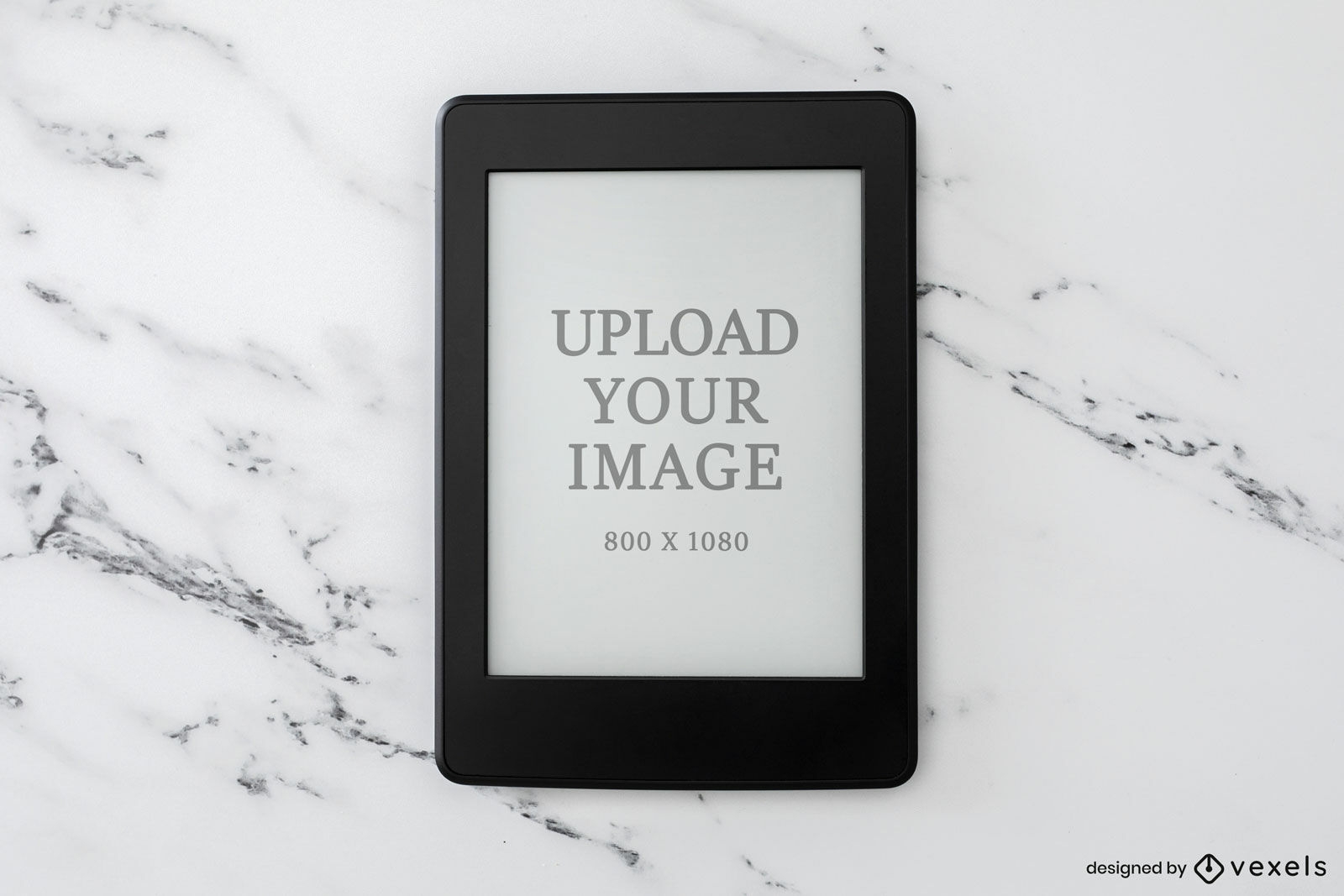 Kindle mockup marble table from top