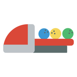 Flaches Bowling mit Ballrückgabe PNG-Design