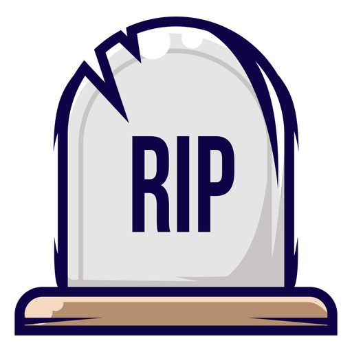 Rip Gravestone Cartoon Icon PNG & SVG Design For T-Shirts