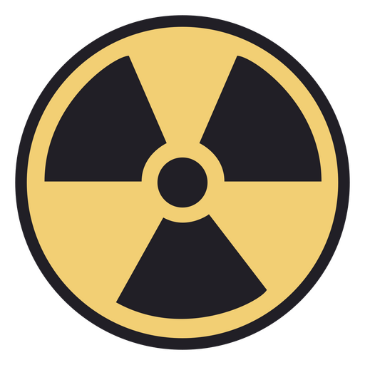 Signo radiactivo plano Diseño PNG