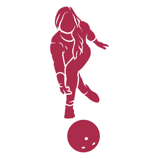 Silueta de mujer bolos Diseño PNG