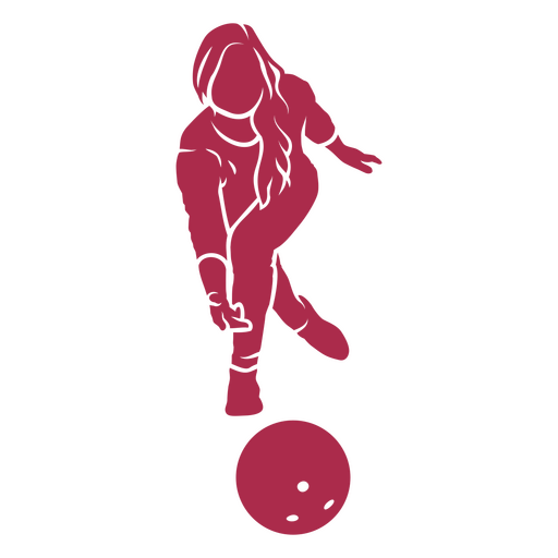 Woman bowling silhouette PNG Design