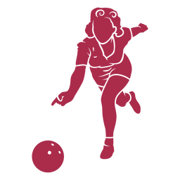 Bowling woman silhouette PNG Design