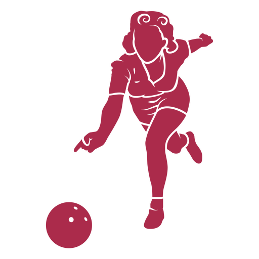 Bowling woman silhouette PNG Design