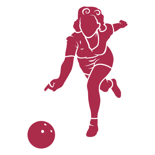 Silueta de mujer de bolos Diseño PNG