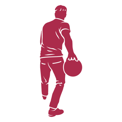 Bowling pin man silhouette