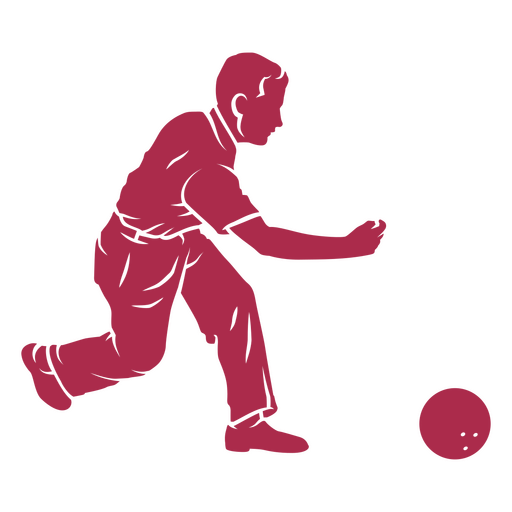Teenager bowling people silhouette PNG Design