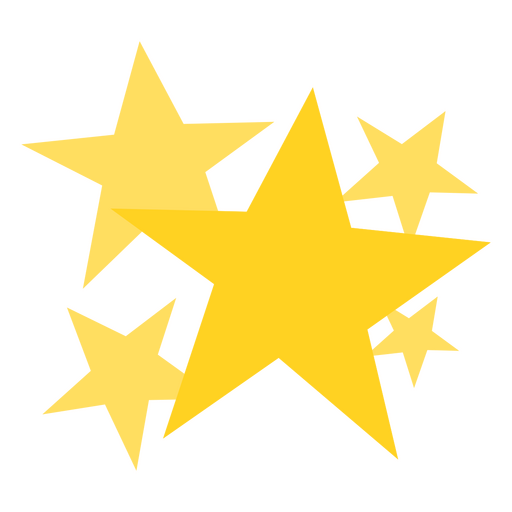 Five yellow stars PNG Design