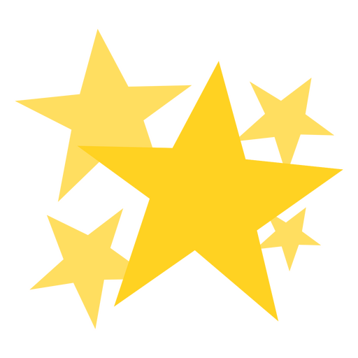 Fünf gelbe Sterne PNG-Design