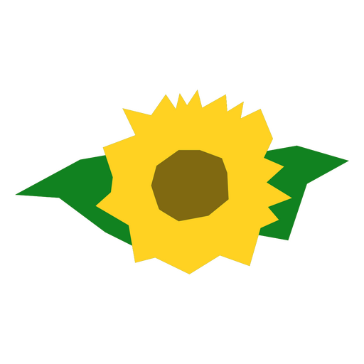 Flat handcut sunflower PNG Design