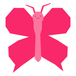 borboleta rosa sorrindo Desenho PNG