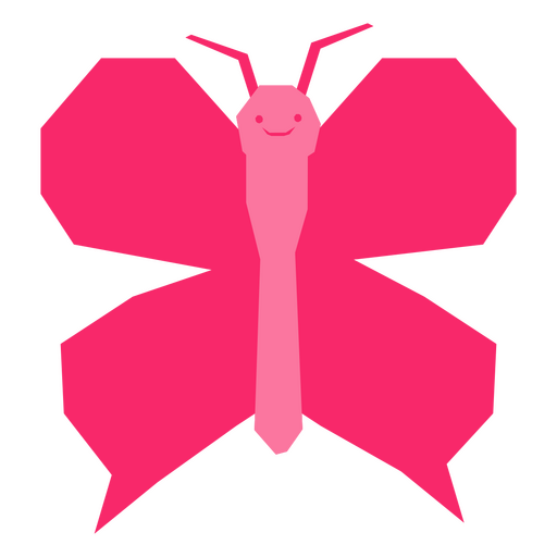 borboleta rosa sorrindo Desenho PNG