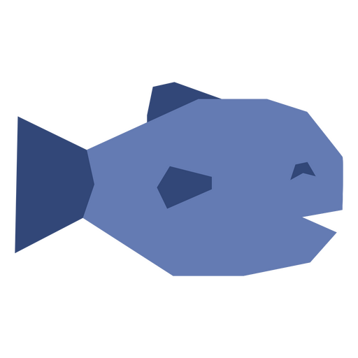 Smiley blue fish PNG Design